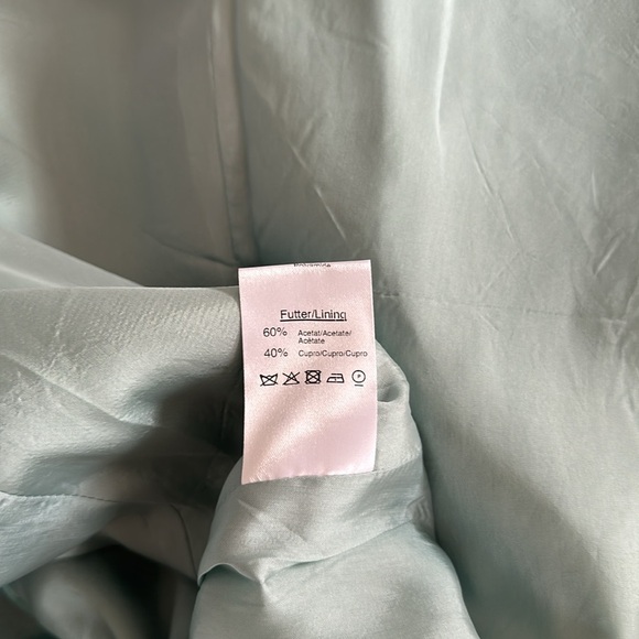 Talbot Runhof Dress Midi Fit Flare Sleeveless Floral 3D Embossed Teal Blue Small - Picture 11 of 13